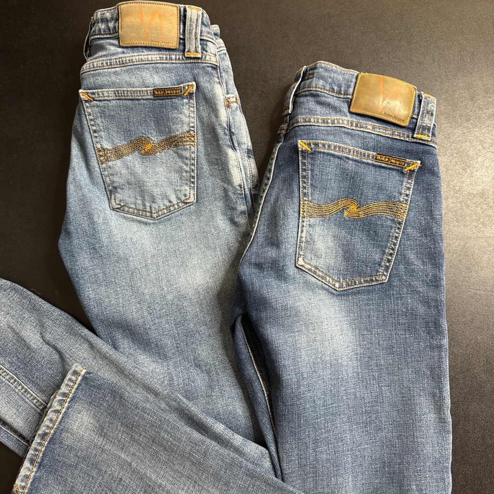 Nudie Jeans Women's Skinny Jeans - Light and Dark Blue